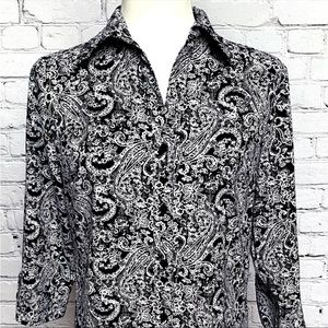 Croft & Barrow Paisley Shirt in Black, SP